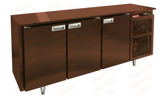 Стол морозильный HICOLD BN 111/BT BAR, пластификат, 3 двери (-18...-10°С)